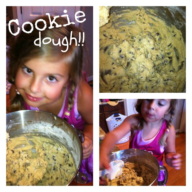 ccc batter collage 1 Chocolate Chip cookie dough!